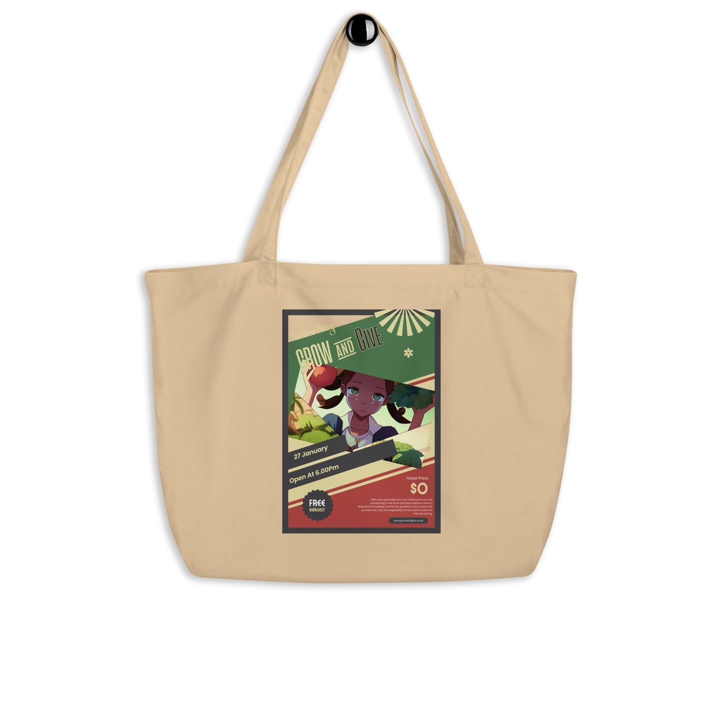 Give and Grow Large Organic Tote Bag